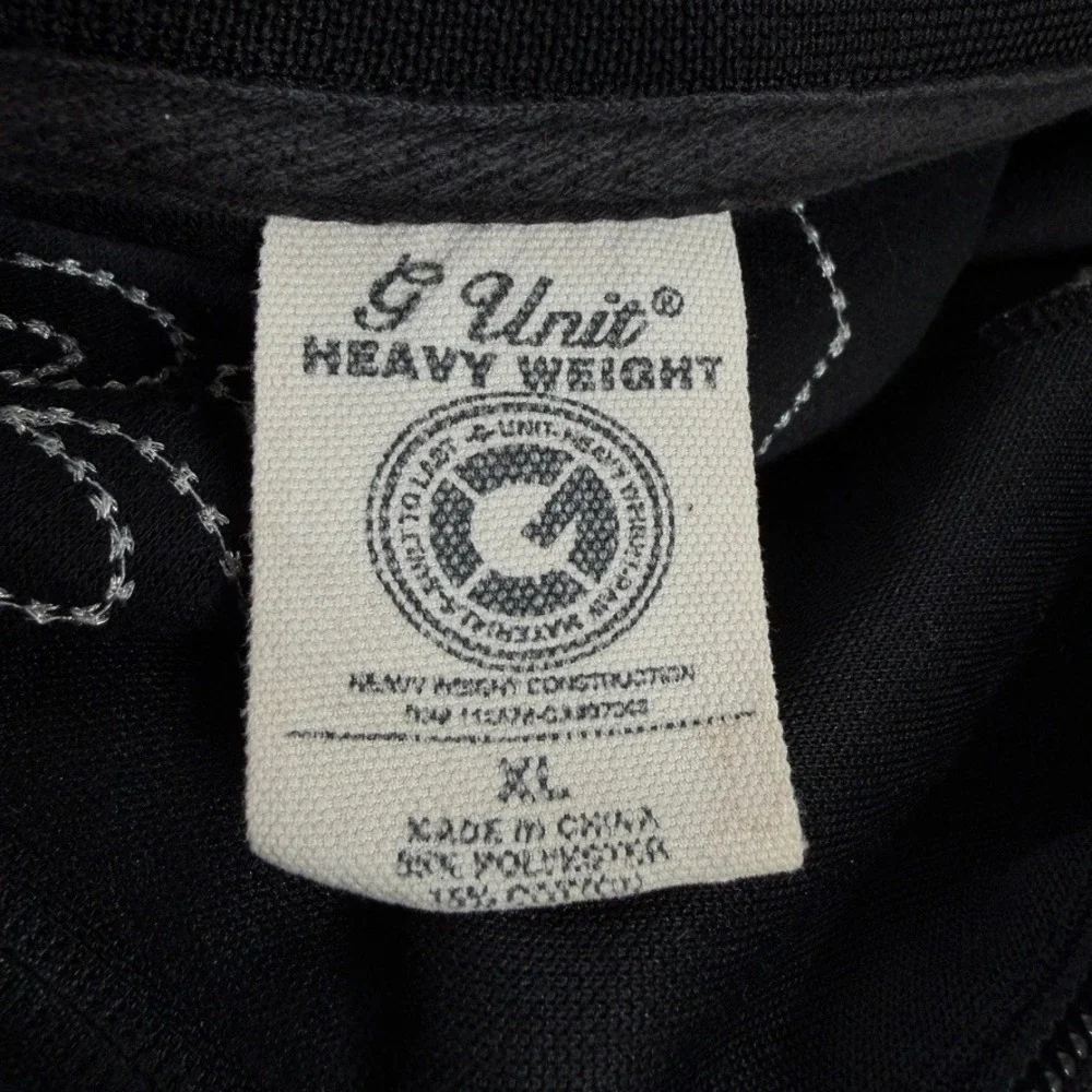 G-Unit Heavy Weight Jacket Mens XL Black Y2K Hip Hop Full Zip Streetwear